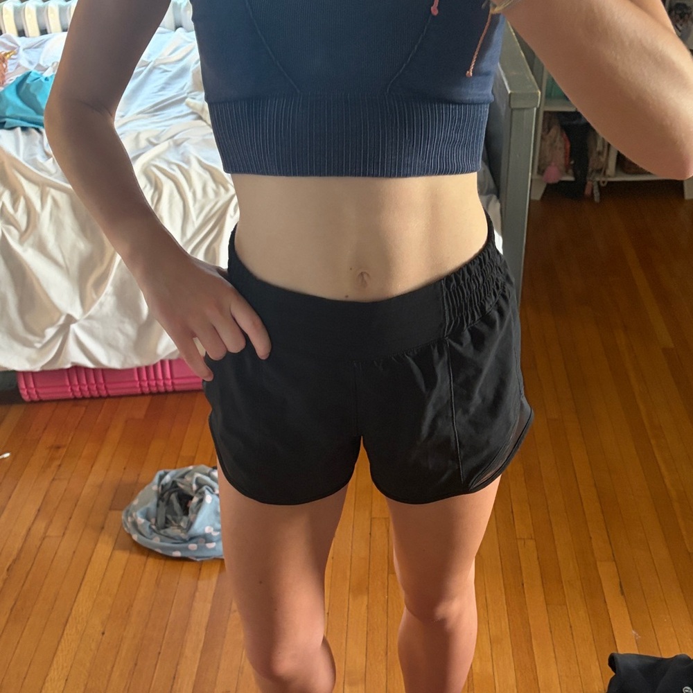 Black Women's Lululemon Hotty Hot Shorts - Comfortable High-Waist Run Shorts